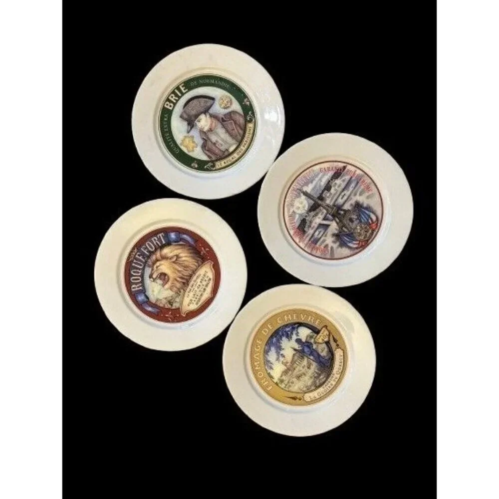 Set os 4 Restoration Hardware Advertising Label Cheese Plates